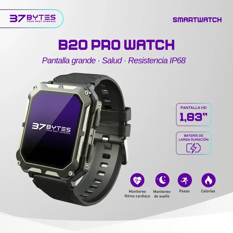 SMARTWATCH 37BYTES B20 PRO NEGRO