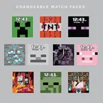 Reloj inteligente Accutime Minecraft Kids, gris, con cámara para selfies y juego
