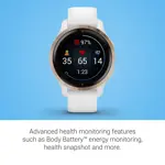 Reloj inteligente GPS Garmin Venu 2S reacondicionado en oro rosa - blanco