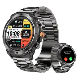Smartwatch  Everest Negro Malla Metalica + Malla Adicional De Silicona Negra 