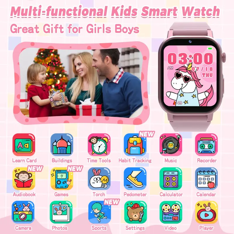 Smartwatch Infantil Phyulls D12 Pantalla Táctil LCD 1.69 Pulgadas 256 MB RAM 512 MB