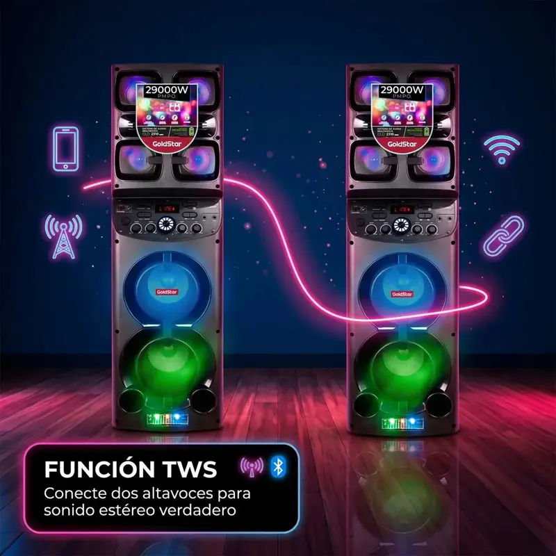 Torre de sonido Goldstar Led Karaoke Bluetooth GLD 2310CL