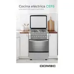 Cocina eléctrica Domec CEF5, ancho 50 cms., acero inoxidable, tapa cristal