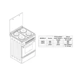 Cocina eléctrica Domec CEF5, ancho 50 cms., acero inoxidable, tapa cristal