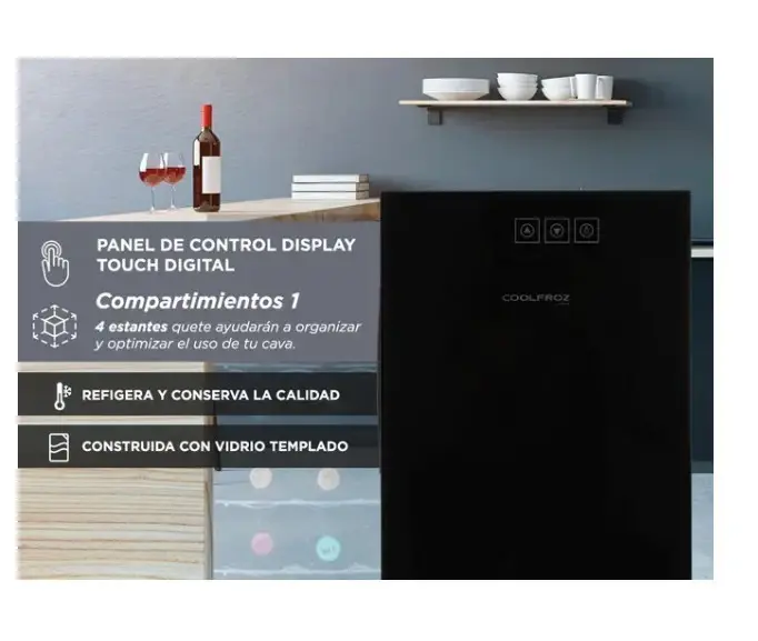 Cava De Vino Coolfroz WCTE0008 8 Botellas + Sacacorchos Automático Gadnic