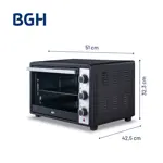Horno Eléctrico BGH Mecánico con Antiadherente Negro 40L