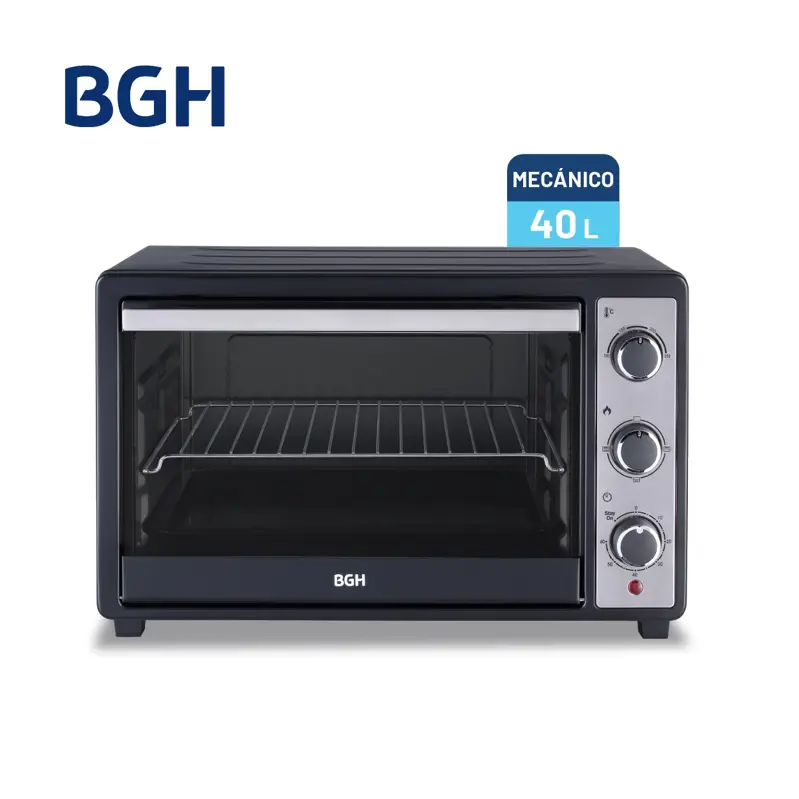 Horno Eléctrico BGH Mecánico con Antiadherente Negro 40L