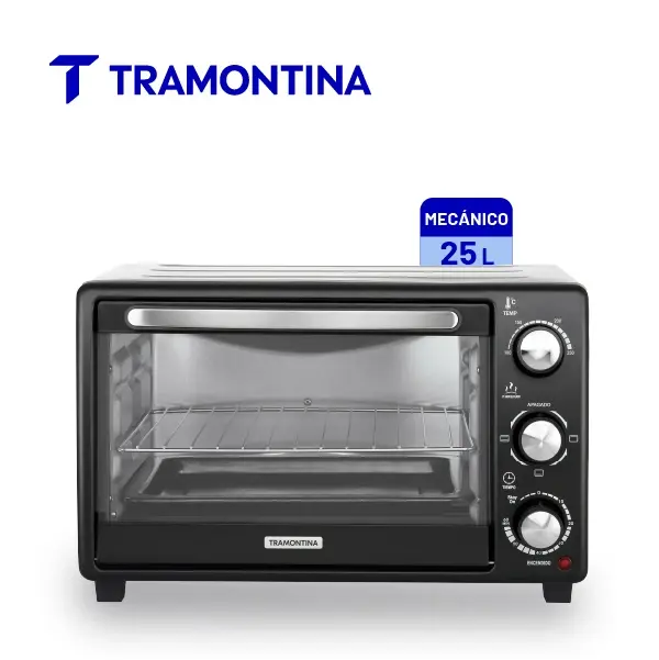 Horno Eléctrico Tramontina Glass Cook Negro 25L