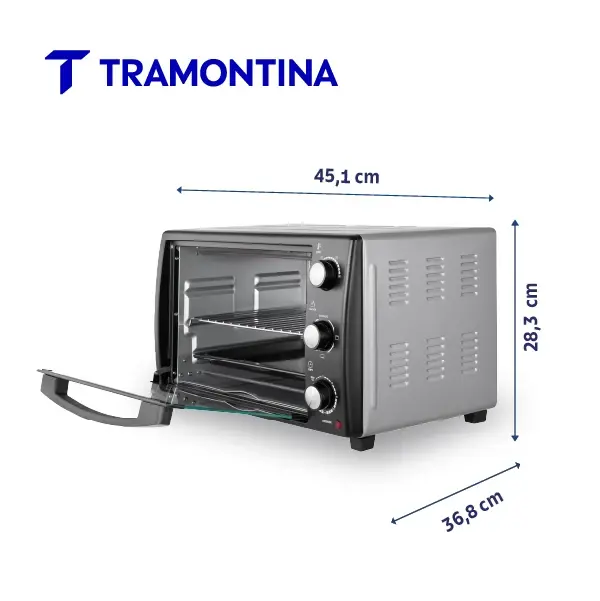 Horno Eléctrico Tramontina Glass Cook Negro 25L