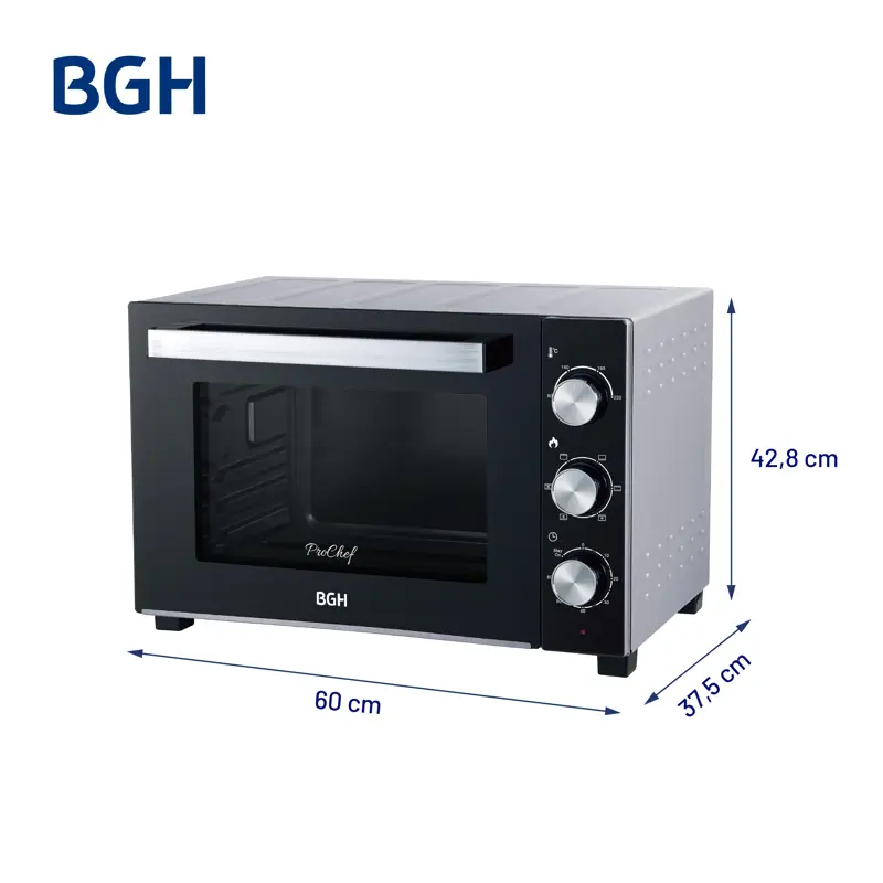 Horno Eléctrico BGH ProChef Mecánico Premium Negro 55L