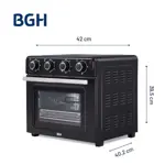 Horno Electrico BGH Mecanico Negro Air 30Lts C/Airfryer-Spiedo BHE30FN25T