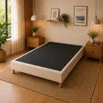 Base Sommier Ecocuero Tiza 2 Plazas 140x190 Patas Madera