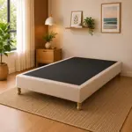 Base Sommier Ecocuero Tiza 2 Plazas 140x190 Patas Madera