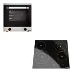 Combo Morelli Horno Electrico Dorato Y Anafe Vetro 4 H