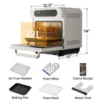 Horno CIARRA 8 en 1, freidora de aire y vapor, 12L