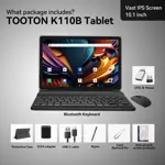 Tableta TOOTON 2024 2 en 1 Android de 10,1 pulgadas, 128 GB +1 TB, 5G WiFi