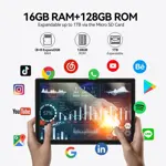 Tableta Kimlok Android 13 de 10 pulgadas, 128 GB de ROM+16 GB de RAM, 1 TB 5G