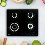 Anafe 6749F - 60x51x4cm, 4 Hornallas, Vidrio Templado, Triple Corona, Multigas