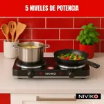 Anafe Electrico Niviko Cocina 2 Hornallas 2000w Negro