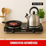 Anafe Electrico Niviko Cocina 2 Hornallas 2000w Negro