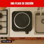 Anafe Electrico Niviko Cocina 1 Hornallas 1000w Negro