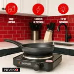 Anafe Electrico Niviko Cocina 1 Hornallas 1000w Negro