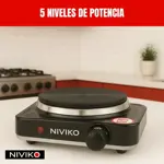 Anafe Electrico Niviko Cocina 1 Hornallas 1000w Negro