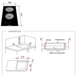 Anafe Vitrocerámico 2 Hornallas Vertical