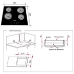 Anafe Vitrocerámico 4 Hornallas