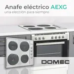 Anafe Domec AEXG, eléctrico, 4 hornallas, acero inoxidable