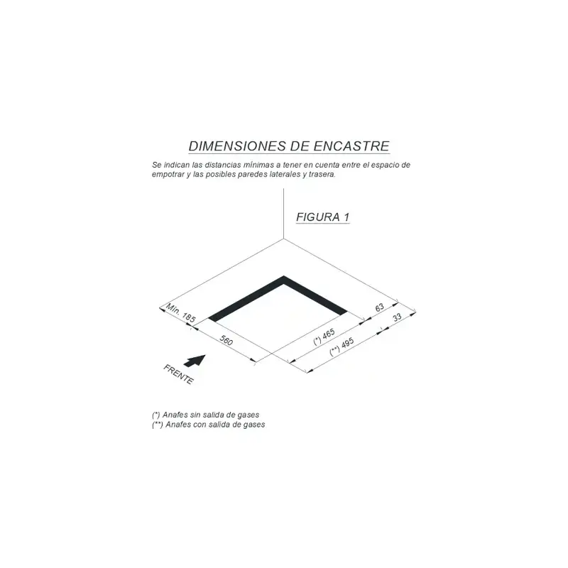 Anafe Domec ANFV, multigas, 4 hornallas, rejillas de fundicion, negro