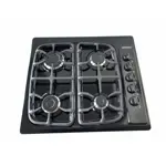 Anafe Domec ANFV,  multigas, 4 hornallas, rejillas de fundicion, negro