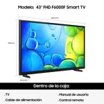 Smart TV UN43F6000FGCZB - 43" FHD, Tizen OS, HDR10+, OTS Lite, Negro