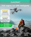 Drone GADNIC Aeroview 4K Pantalla 45 GPS Control Remoto Cámara Dual