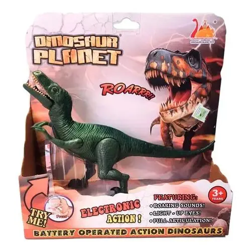DINOSAURIO VELOCIRAPTOR CON LUZ Y SONIDO