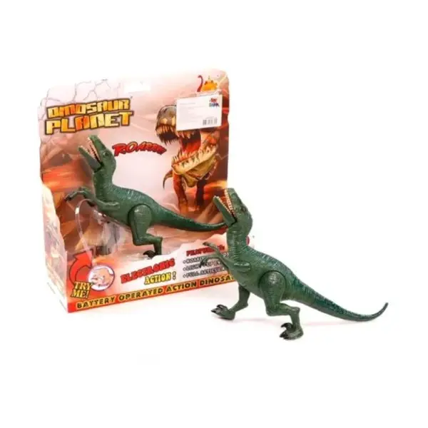 DINOSAURIO VELOCIRAPTOR CON LUZ Y SONIDO