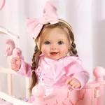 Muñeca Bebé BABESIDE Reborn Realista de Vinilo 43 cm con Ropa Rosa