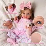 Muñeca Bebé BABESIDE Reborn Realista de Vinilo 43 cm con Ropa Rosa