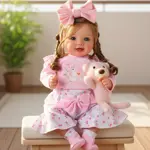 Muñeca Bebé BABESIDE Reborn Realista de Vinilo 43 cm con Ropa Rosa