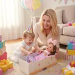 Muñeca Bebé BABESIDE Reborn Realista de Vinilo 43 cm con Ropa Rosa