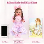 Muñeca Bebé BABESIDE Reborn Realista de Vinilo 43 cm con Ropa Rosa