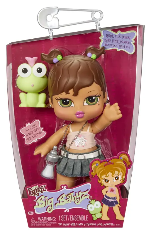 Muñeca Bratz Big Babyz Yasmin de 33,7 cm con traje, mascota y botella