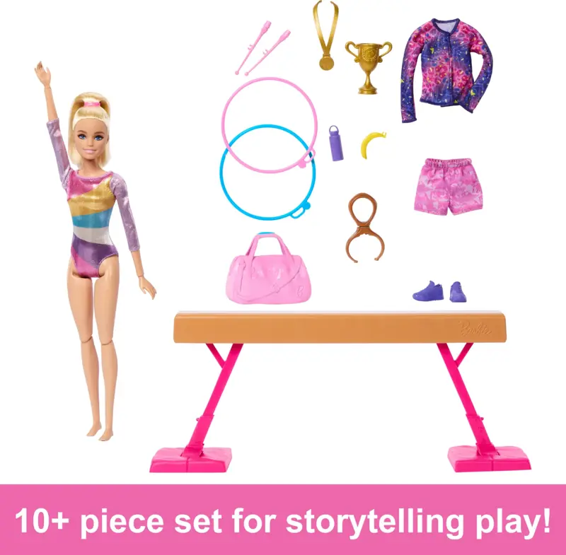 Playset Barbie Careers Gymnasia con muñeca gimnasta rubia