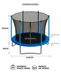 Cama Elástica Gadnic 244 cm 8 ft Con Red De Protección