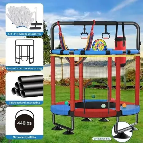 Trampolin Infantil JO bulidershrs BLUe 55 pulgadas