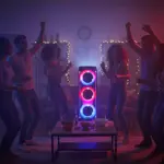 Parlante Gca Volkano Triple Woofer 8 Con Ruedas Y Luces