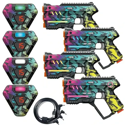 Juego de 4 Etiquetas Láser Recargables, Juego de