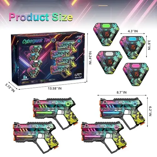 Juego de 4 Etiquetas Láser Recargables, Juego de
