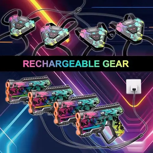 Juego de 4 Etiquetas Láser Recargables, Juego de