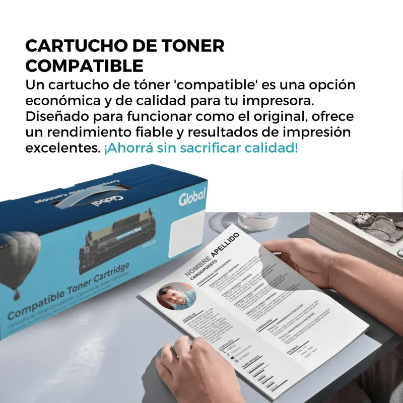 Toner Compatible HP 283 CF283A Negro para LaserJet M127 M125 M201 M225 Global